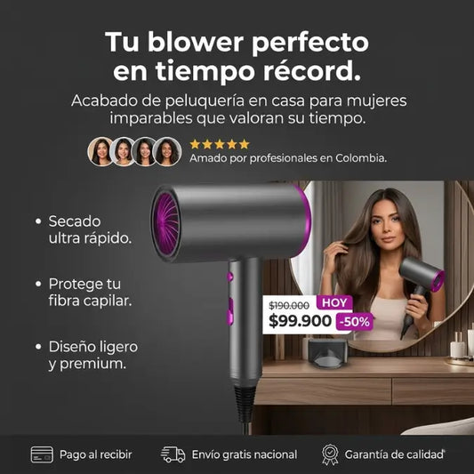 Secador Inteligente High-Speed Elite: Secado 10x Más Rápido y Cero Frizz