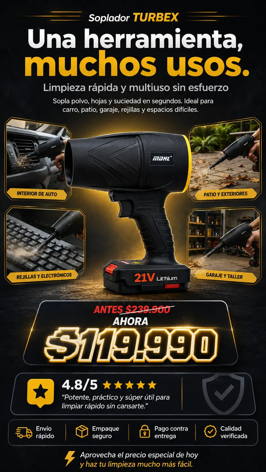 Soplador TURBEX Potencia inalámbrica para cada rincón.
